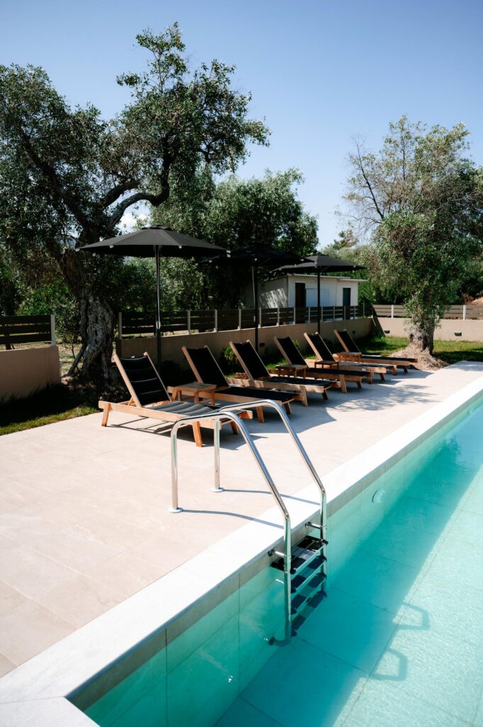 Relaxing on the loungers